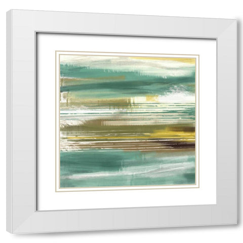 Cynthia Lines 1 White Modern Wood Framed Art Print with Double Matting by Alvarez, Cynthia