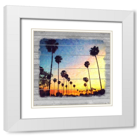 Down Sunset Strip White Modern Wood Framed Art Print with Double Matting by Alvarez, Cynthia