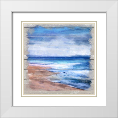 Beach High Tide White Modern Wood Framed Art Print with Double Matting by Alvarez, Cynthia