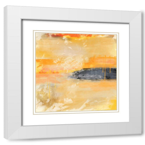 Orange 1 White Modern Wood Framed Art Print with Double Matting by Alvarez, Cynthia