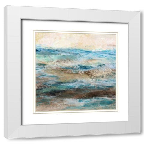 Wave White Modern Wood Framed Art Print with Double Matting by Alvarez, Cynthia