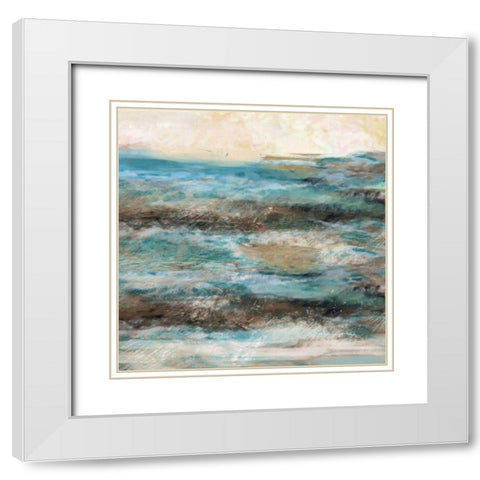 Waves White Modern Wood Framed Art Print with Double Matting by Alvarez, Cynthia