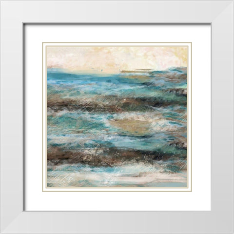 Waves White Modern Wood Framed Art Print with Double Matting by Alvarez, Cynthia