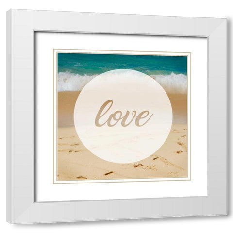 Circle Love White Modern Wood Framed Art Print with Double Matting by Alvarez, Cynthia