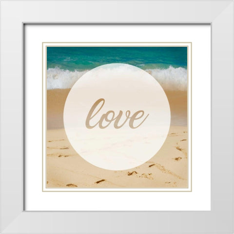 Circle Love White Modern Wood Framed Art Print with Double Matting by Alvarez, Cynthia