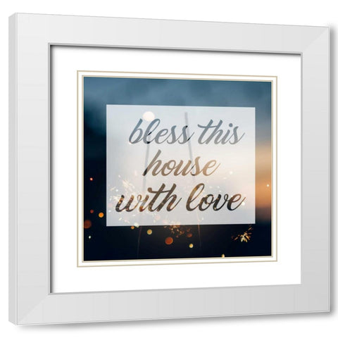 Bless This House White Modern Wood Framed Art Print with Double Matting by Alvarez, Cynthia
