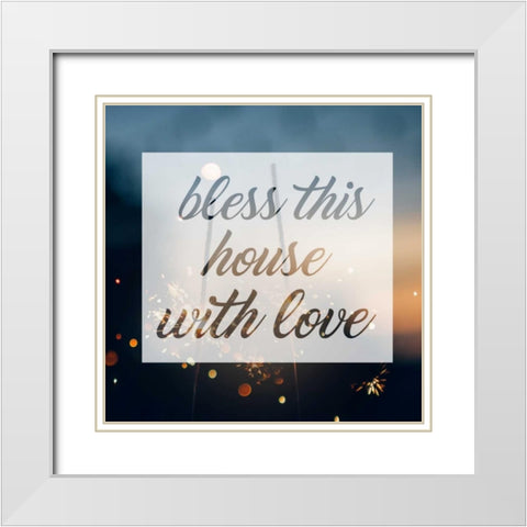 Bless This House White Modern Wood Framed Art Print with Double Matting by Alvarez, Cynthia