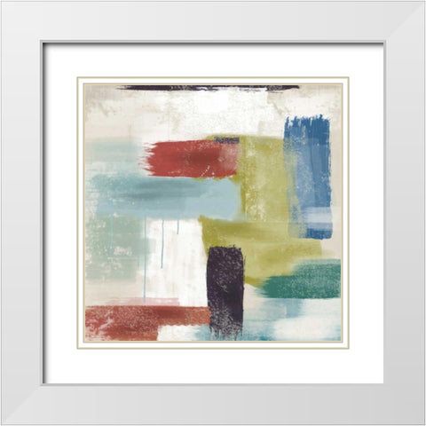 Topical 1 White Modern Wood Framed Art Print with Double Matting by Alvarez, Cynthia