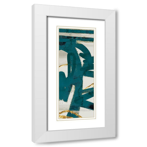 Teal and Flare A White Modern Wood Framed Art Print with Double Matting by Alvarez, Cynthia
