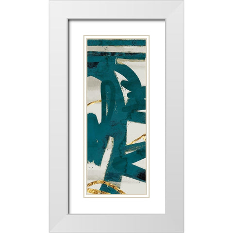 Teal and Flare A White Modern Wood Framed Art Print with Double Matting by Alvarez, Cynthia