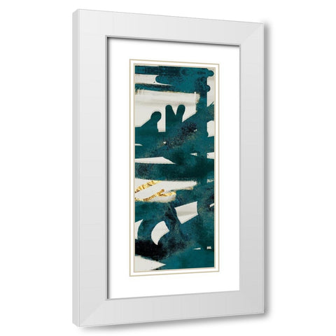 Teal and Flare B White Modern Wood Framed Art Print with Double Matting by Alvarez, Cynthia
