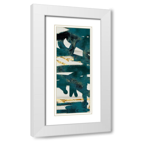 Teal and Flare D White Modern Wood Framed Art Print with Double Matting by Alvarez, Cynthia