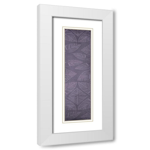 Vibrant Purple Leaf Panel 1 White Modern Wood Framed Art Print with Double Matting by Dyer, Beverly
