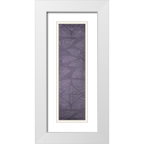 Vibrant Purple Leaf Panel 1 White Modern Wood Framed Art Print with Double Matting by Dyer, Beverly