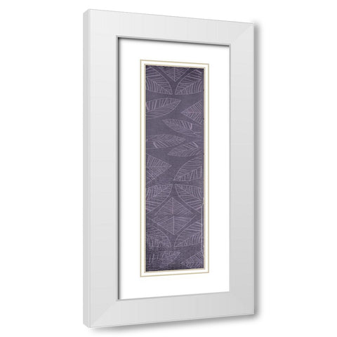 Vibrant Purple Leaf Panel 2 White Modern Wood Framed Art Print with Double Matting by Dyer, Beverly