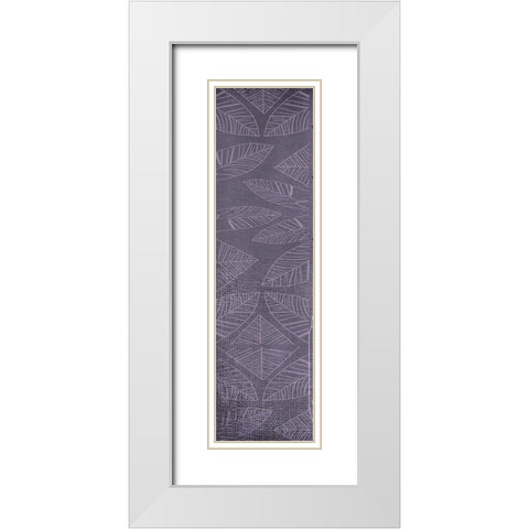 Vibrant Purple Leaf Panel 2 White Modern Wood Framed Art Print with Double Matting by Dyer, Beverly