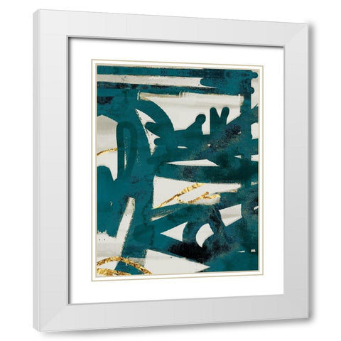 Teal and Flare 1 White Modern Wood Framed Art Print with Double Matting by Alvarez, Cynthia