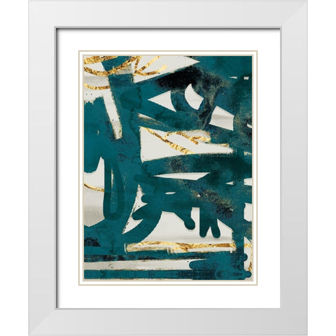 Teal and Flare 2 White Modern Wood Framed Art Print with Double Matting by Alvarez, Cynthia