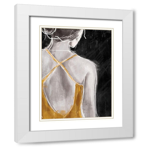 Gold on The Town 1 White Modern Wood Framed Art Print with Double Matting by Alvarez, Cynthia