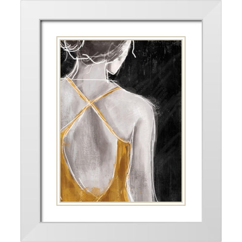 Gold on The Town 1 White Modern Wood Framed Art Print with Double Matting by Alvarez, Cynthia