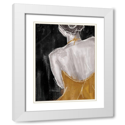 Gold on The Town 2 White Modern Wood Framed Art Print with Double Matting by Alvarez, Cynthia