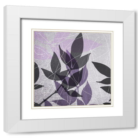 Vibrant Purple Leaf 3 White Modern Wood Framed Art Print with Double Matting by Dyer, Beverly
