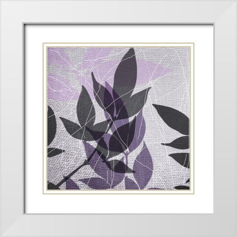 Vibrant Purple Leaf 3 White Modern Wood Framed Art Print with Double Matting by Dyer, Beverly