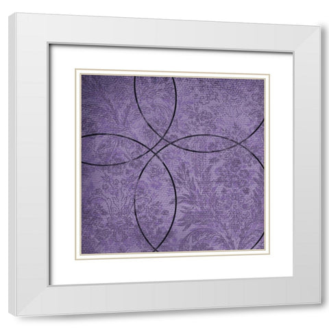 Vibrant Purple Square 4 White Modern Wood Framed Art Print with Double Matting by Dyer, Beverly
