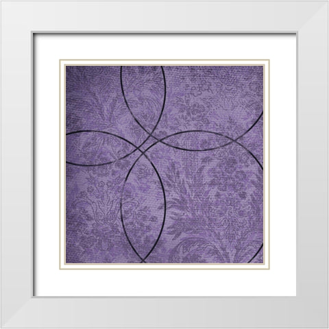 Vibrant Purple Square 4 White Modern Wood Framed Art Print with Double Matting by Dyer, Beverly
