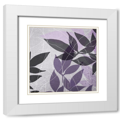 Vibrant Purple Leaf 3 White Modern Wood Framed Art Print with Double Matting by Dyer, Beverly