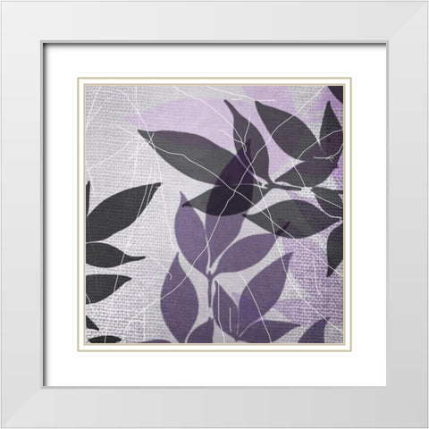 Vibrant Purple Leaf 3 White Modern Wood Framed Art Print with Double Matting by Dyer, Beverly