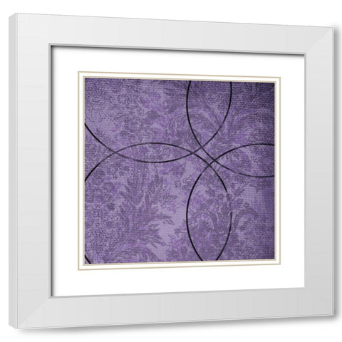 Vibrant Purple Square 4 White Modern Wood Framed Art Print with Double Matting by Dyer, Beverly