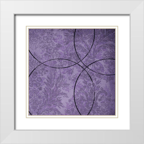 Vibrant Purple Square 4 White Modern Wood Framed Art Print with Double Matting by Dyer, Beverly