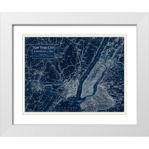 Environs NYC White Modern Wood Framed Art Print with Double Matting by Stevens, Carole