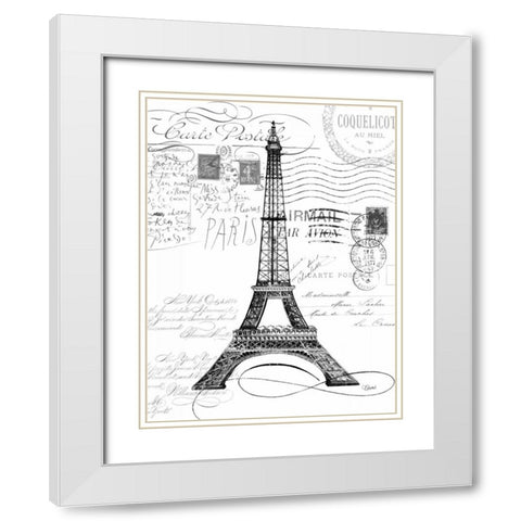 Eco Vintage Paris 1 White Modern Wood Framed Art Print with Double Matting by Stevens, Carole
