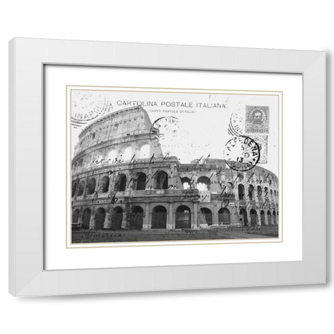 Vintage Roma White Modern Wood Framed Art Print with Double Matting by Stevens, Carole