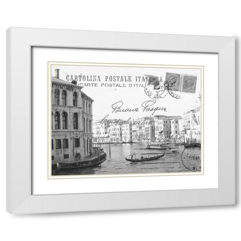 Vintage Venezia I White Modern Wood Framed Art Print with Double Matting by Stevens, Carole