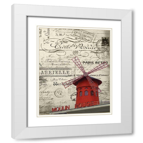 Eco Vintage Paris 2 White Modern Wood Framed Art Print with Double Matting by Stevens, Carole