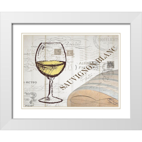 Vintage Wine 1 White Modern Wood Framed Art Print with Double Matting by Stevens, Carole