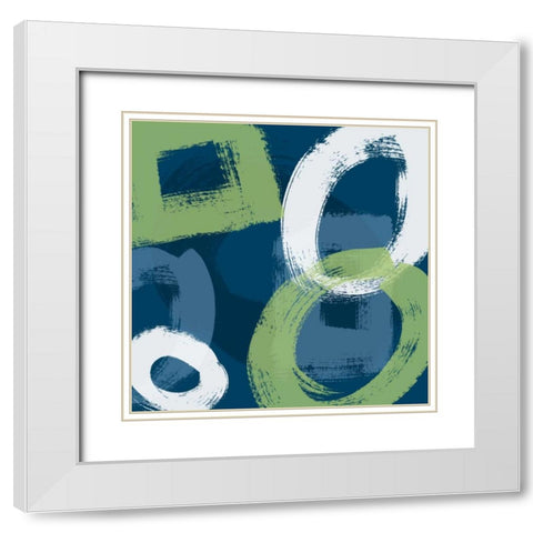 Grunge Circles 1 White Modern Wood Framed Art Print with Double Matting by Stevens, Carole