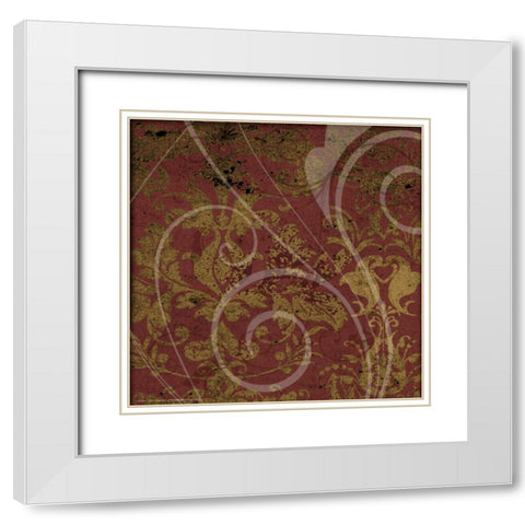 Brandy Wine Scroll White Modern Wood Framed Art Print with Double Matting by Stevens, Carole