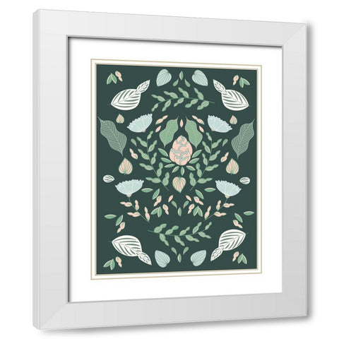 Botanical Unity White Modern Wood Framed Art Print with Double Matting by Sweet Melody Designs