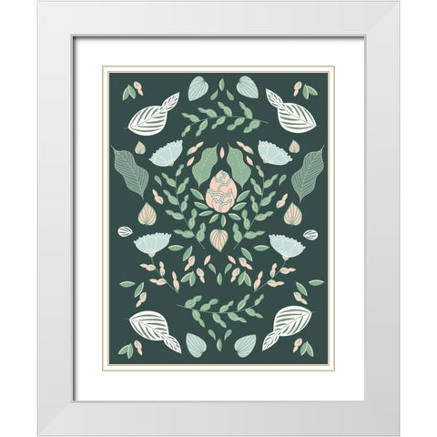 Botanical Unity White Modern Wood Framed Art Print with Double Matting by Sweet Melody Designs