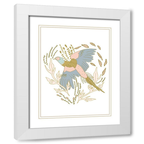 Pheasant Flushed White Modern Wood Framed Art Print with Double Matting by Sweet Melody Designs