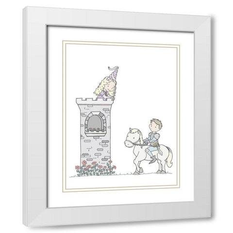 Princess Royal Rescue White Modern Wood Framed Art Print with Double Matting by Sweet Melody Designs