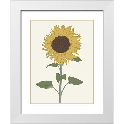 Sunflower 1 White Modern Wood Framed Art Print with Double Matting by Sweet Melody Designs
