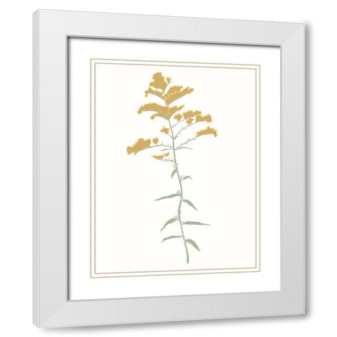 Wildflower Goldenrod White Modern Wood Framed Art Print with Double Matting by Sweet Melody Designs