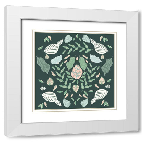 Botanical Unity White Modern Wood Framed Art Print with Double Matting by Sweet Melody Designs