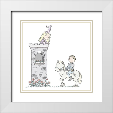 Princess Royal Rescue White Modern Wood Framed Art Print with Double Matting by Sweet Melody Designs
