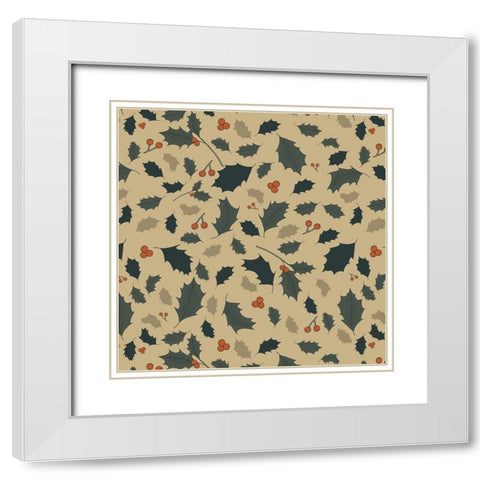 Happy Holly 1 White Modern Wood Framed Art Print with Double Matting by Sweet Melody Designs